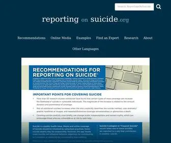 Reportingonsuicide.org(Reporting on Suicide) Screenshot