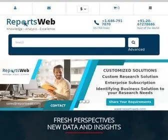 Reportsweb.com(ReportsWeb offers market research reports and company research reports across industries. We also) Screenshot