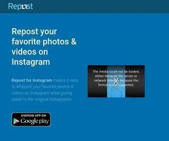 Repostapp.com(Repost photos & videos on Instagram) Screenshot