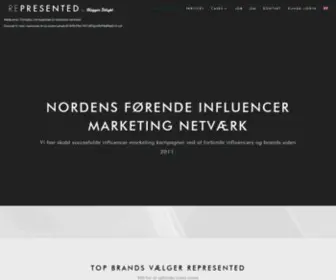 Represented.dk(Nordens Førende Influencer Marketing Netværk) Screenshot