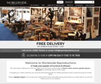 Reproductions.co.uk(A Trade only supplier of Furniture & Giftware) Screenshot