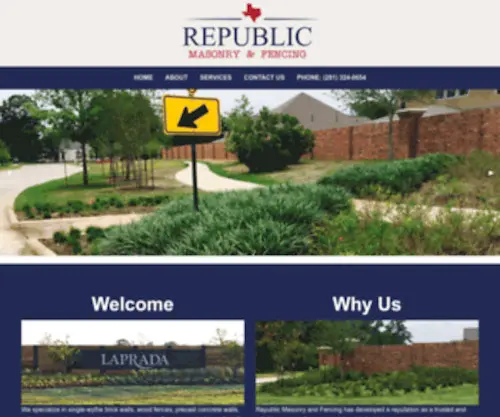 Republicwall.com(Houston Fencing and Masonry Walls) Screenshot