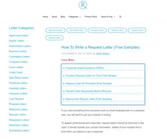 Requestletters.com(How to Write a Request Letter (Free Samples)) Screenshot