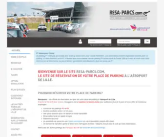 Resa-Parcs.com(Resaparcs : Site officiel de réservation de votre place de parking à l'Aéroport de Lille) Screenshot