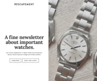 Rescapement.com( Get Smarter About Watches) Screenshot