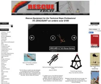 Rescuetech1.com(Technical Rescue Equipment and Gear) Screenshot