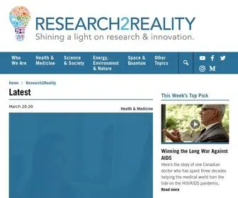 Research2Reality.com(Research2Reality) Screenshot