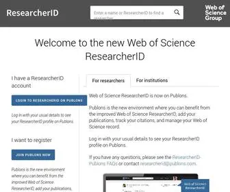 Researcherid.com(Web of Science ResearcherID) Screenshot
