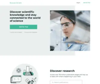 Researchgate.com(Scientific network) Screenshot