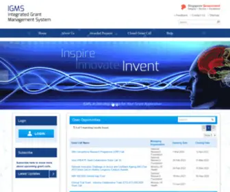 Researchgrant.gov.sg(Integrated grant management system) Screenshot