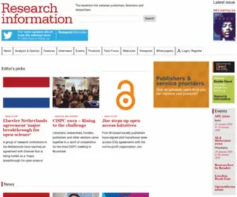 Researchinformation.info(Research Information) Screenshot