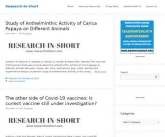 Researchinshort.com(An open Knowledge Hub) Screenshot