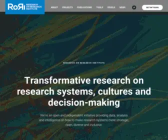 Researchonresearch.org(Research on Research Institute (RoRI)) Screenshot