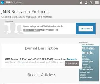 Researchprotocols.org(JMIR Research Protocols) Screenshot
