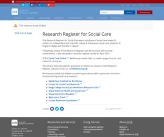 Researchregister.org.uk(Research Register for Social Care) Screenshot