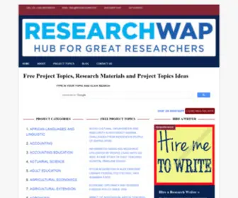 Researchwap.net(Complete Project Topics) Screenshot