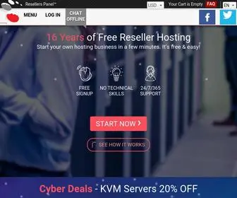Resellerspanel.com(The first free reseller hosting program on the web) Screenshot