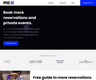 Reservewithrex.com(Reservations for Experiences) Screenshot