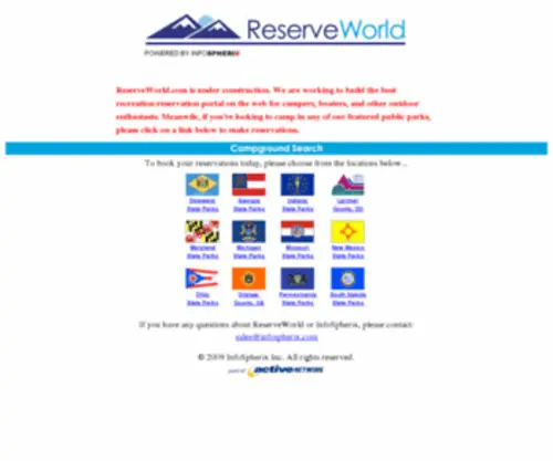 Reserveworld.com(Reserveworld) Screenshot