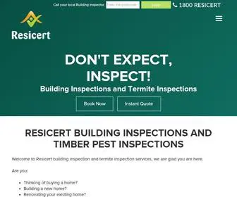 Resicert.com.au(Building Inspections) Screenshot