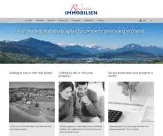 Residence-Immobilien.ch(Real estate in the canton of Zug and neighbouring cantons) Screenshot