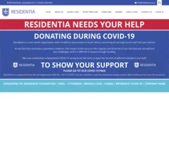 Residentia.co.za(Senior Lifestyle Centres) Screenshot