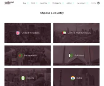 Residentialpeople.com(Choose your country to search for residential property) Screenshot