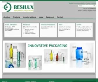 Resilux.com(RESILUX is specialized in PET (polyethylene terephthalate)) Screenshot