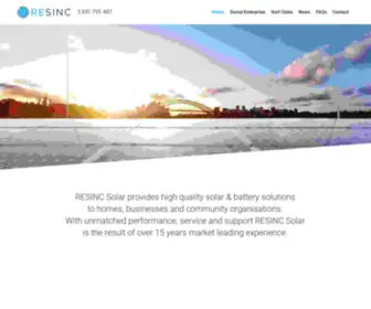 Resinc.com.au(RESINC Solar) Screenshot