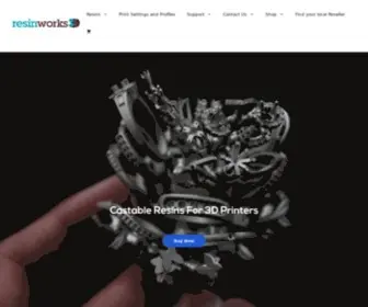 Resinworks3D.com(High Performance Photopolymers/Resins For 3D printers) Screenshot