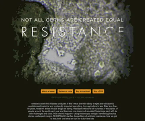 Resistancethefilm.com(Antibiotics were first massed) Screenshot