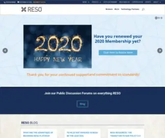 Reso.org(Real Estate Standards Organization) Screenshot