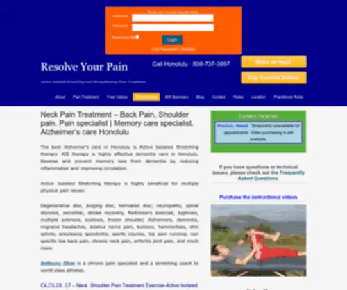 Resolveyourpain.com(Pain specialist) Screenshot