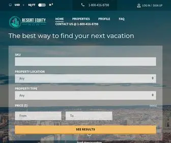 Resortequitynow.com(Resort Equity Now) Screenshot