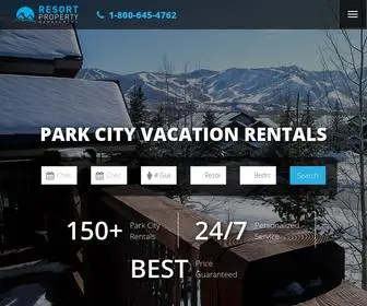 Resortpropertymanagement.com(Park City Accommodations) Screenshot