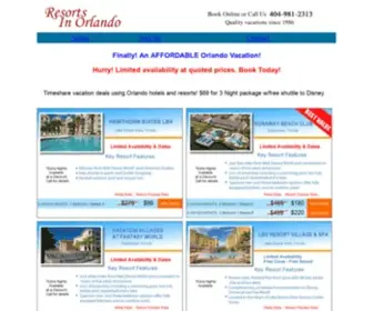 Resortsinorlando.com($79 gets 3 Night package with free shuttle to Disney) Screenshot