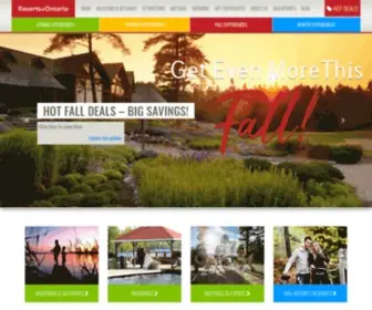 Resortsofontario.com(Ontario Resort Packages & Specials) Screenshot