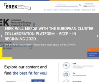 Resourceefficient.eu(EREK – European Resource Efficiency Knowledge Centre) Screenshot
