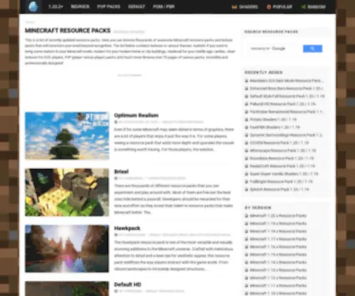 Resourcepack.net(Resource Packs for Minecraft) Screenshot