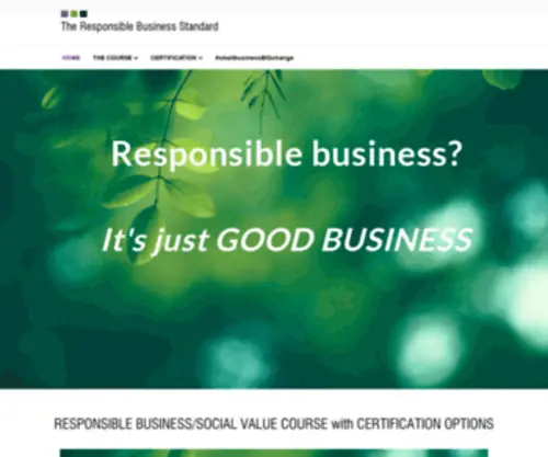 Responsiblebusinessstandard.org.uk(Responsible business certification) Screenshot