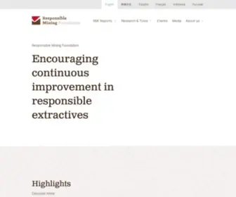 Responsibleminingfoundation.org(Responsible Mining Foundation) Screenshot