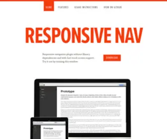 Responsive-Nav.com(Responsive Navigation Plugin) Screenshot