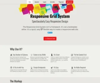 Responsivegridsystem.com(Responsive Web Design just got Easier with the Responsive Grid System) Screenshot