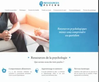 Ressources-PSYcho.com(Ressource-psyco.com propose différents articles répartis en diverses rubriques) Screenshot