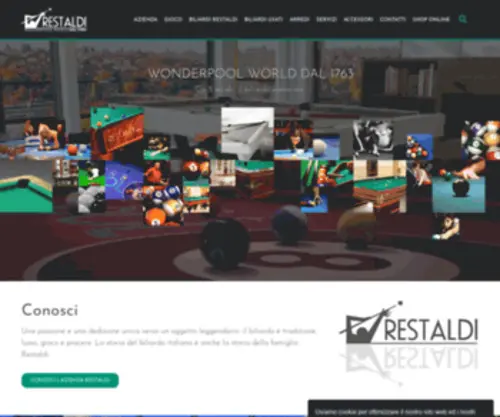 Restaldi.com(Biliardi Restaldi: Tavoli da Biliardo Nuovi e Usati per Casa o Attività) Screenshot