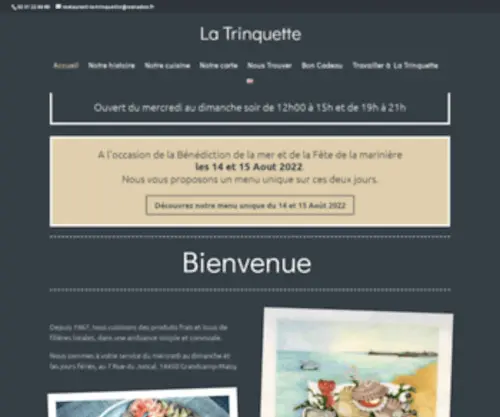 Restaurant-LA-Trinquette.com(Bienvenue à La Trinquette) Screenshot