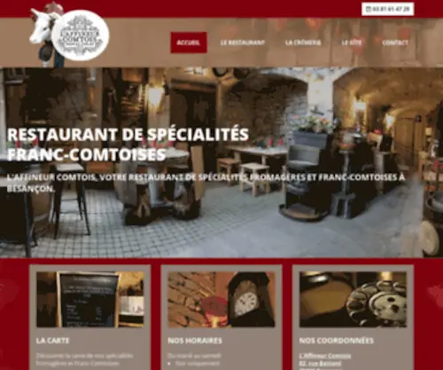 Restaurant-Laffineurcomtois.fr(Restaurant, Spécialités fromagères et franc-comtoises, Crémerie, Gîte) Screenshot