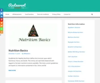 Restaurantmealnutrition.com(Restaurant Meal Nutrition) Screenshot