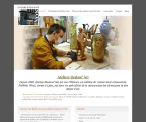 Restaurationdart.com(Doreur à Lyon & restauration de céramiques) Screenshot