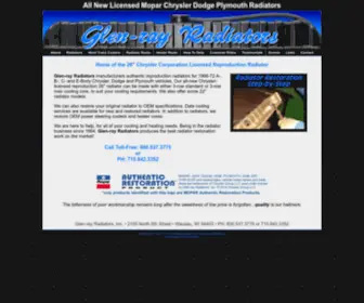 Restorationradiators.com(Glen-ray Radiators) Screenshot